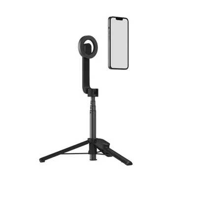 Porodo Magnetic Selfie Stick 64.5Cm Extendable With 3 Leg Tripod And Remote Control - Black
